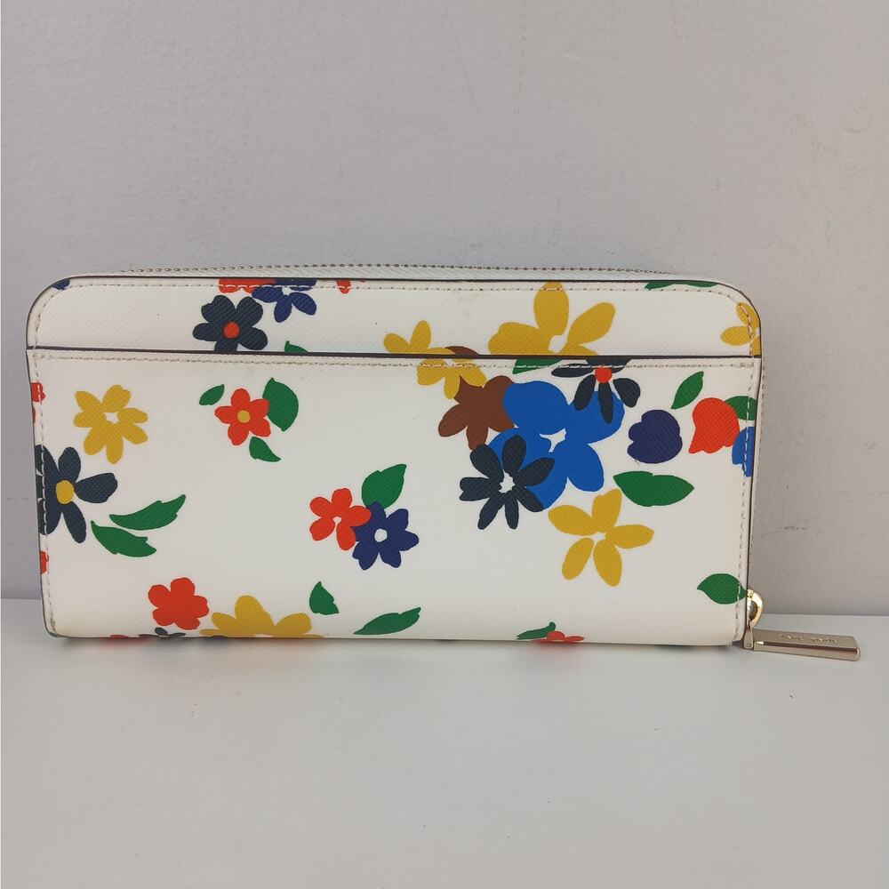 Kate Spade Dawn Breezy Floral Black Multi Large Continental Zip Wallet - Picture 3 of 6
